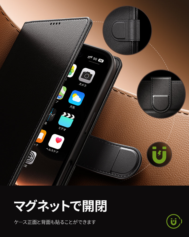 iPhone 17 Pro 用 NIMASO 手帳型ケース 耐衝撃 スタンド機能付き