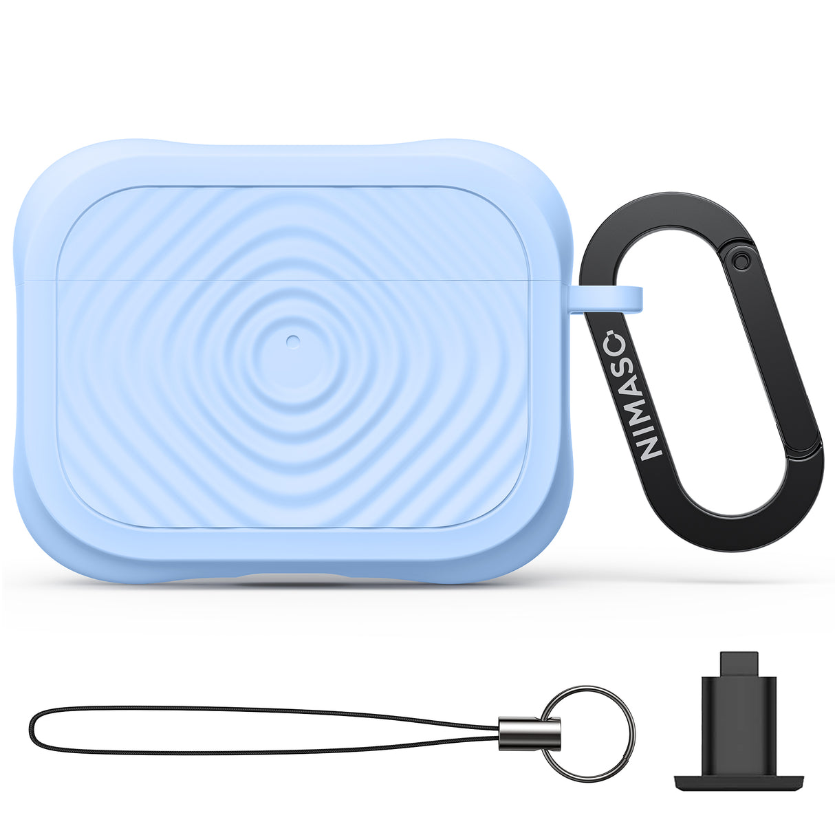 NIMASO Airpods Pro3 2025用 保護ケース シリコーン ワイヤレス充電対応 耐衝撃 キズ防止 カラビナ付き(3色)