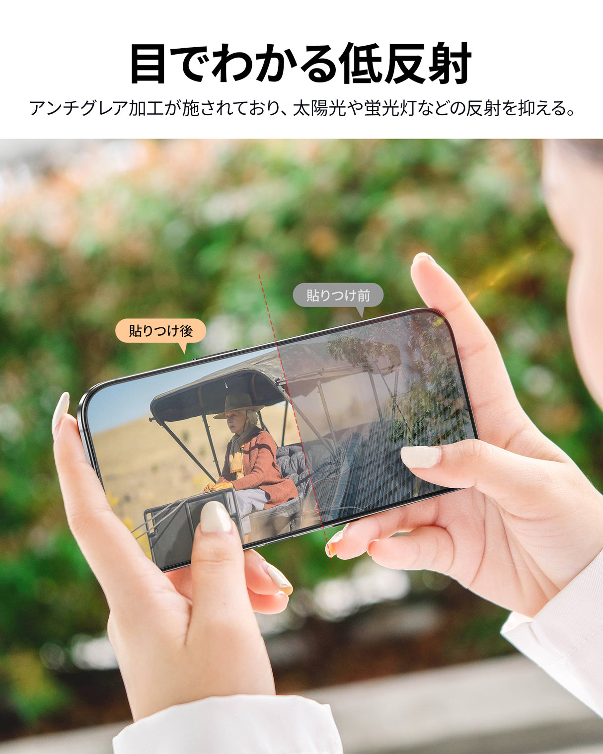 NIMASO iPhone 16/Pro/Pro Max用 アンチグレア 強化ガラスフィルム 黒縁あり 自動除塵ガイド枠【2枚】