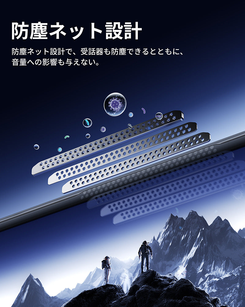 NIMASO iPhone 16/Plus/Pro/Pro Max用 全面保護 黒縁あり 強化ガラスフィルム ガイド枠付き【2枚】