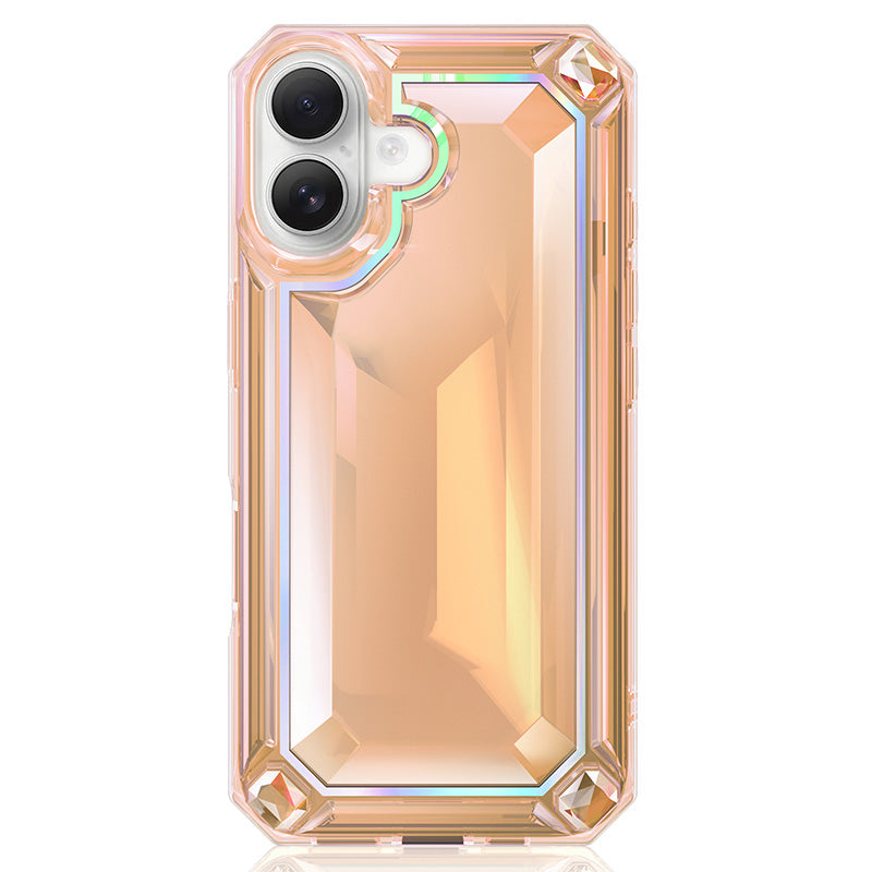 NIMASO iPhone 16/Pro/Pro Max用ケース ダイヤモンド 高級感 耐衝撃 サンセットゴールド