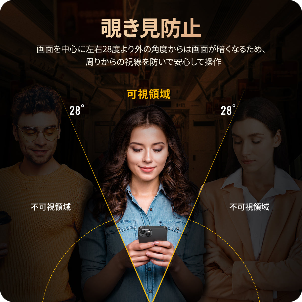 NIMASO iPhone 16e/14/13 Pro/13 覗き見防止 ガラスフィルム プライバシー保護 ガイド枠付き【2枚】