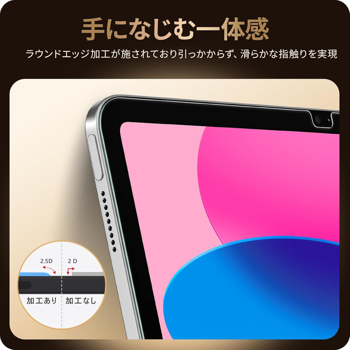 NIMASO ガラスフィルムiPad 第11世代(A16)2025/iPad 第10世代 2022用 10.9インチ 高光沢 耐衝撃