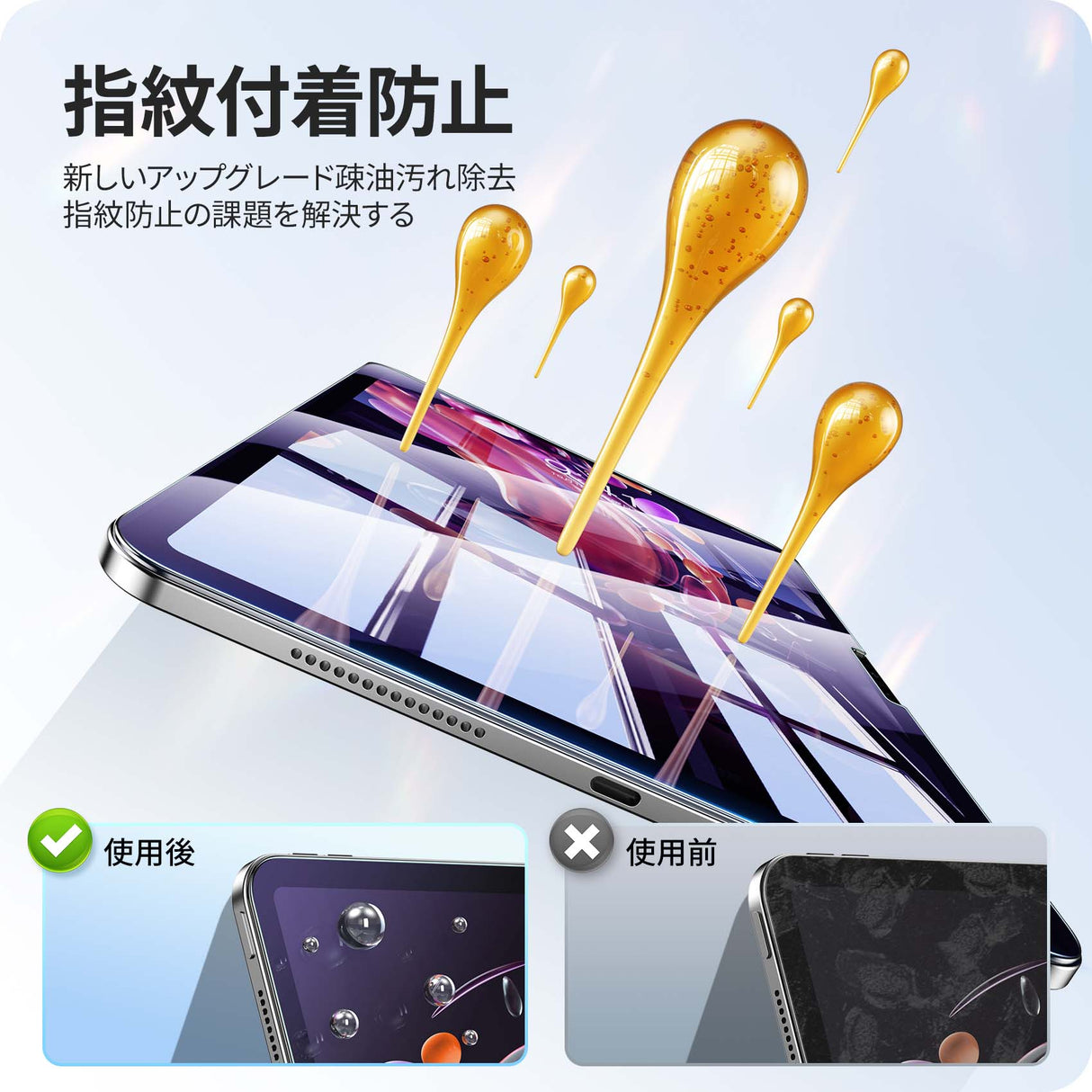 NIMASO ブルーライトカットガラスフィルム iPad Air 11 M3 第7世代 2025用/ipad air 11インチ M2 第6世代 2024用