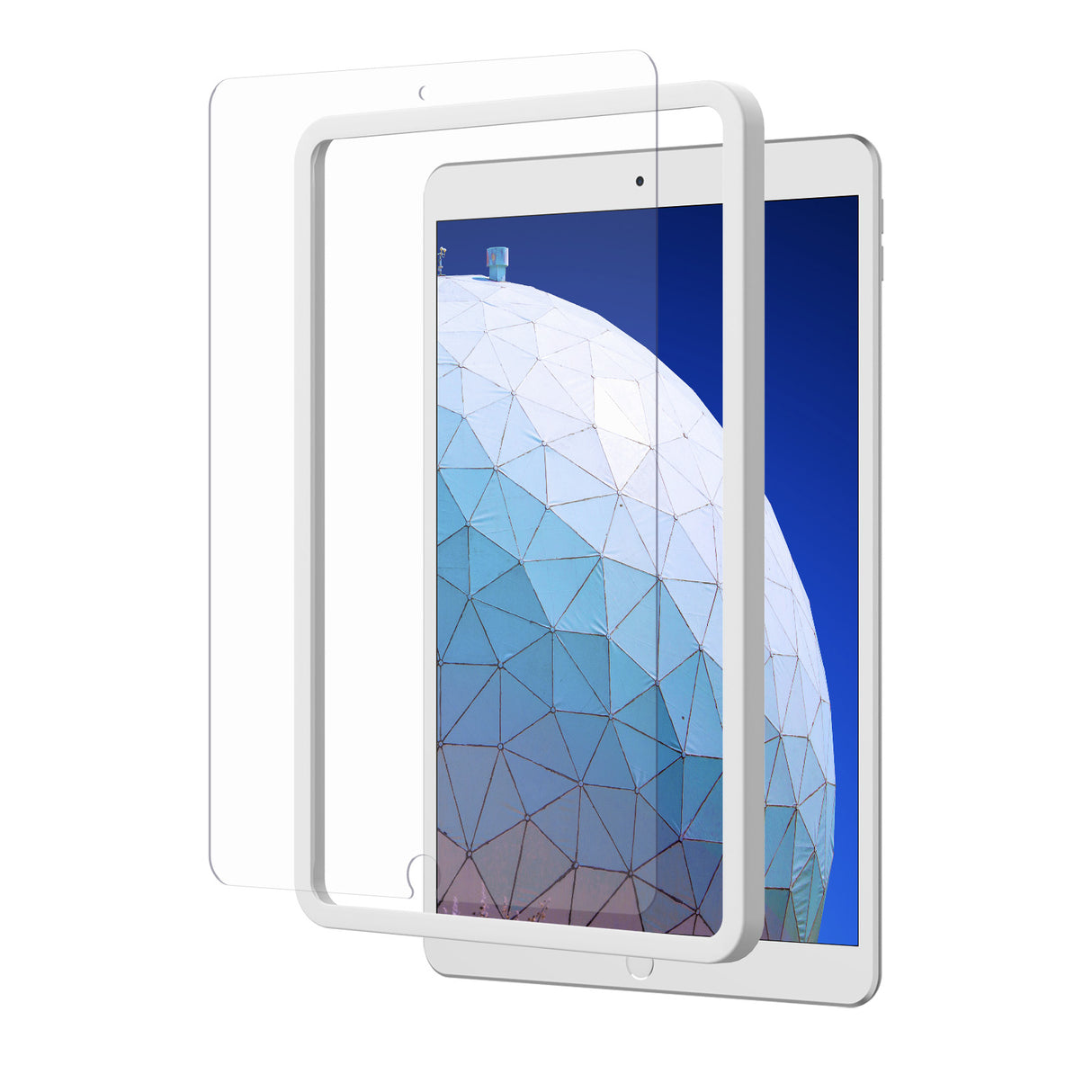 NIMASO Glass Film for iPad Pro (10.5 inch)/iPad Air 3, High Gloss, with Guide Frame, 1 Piece