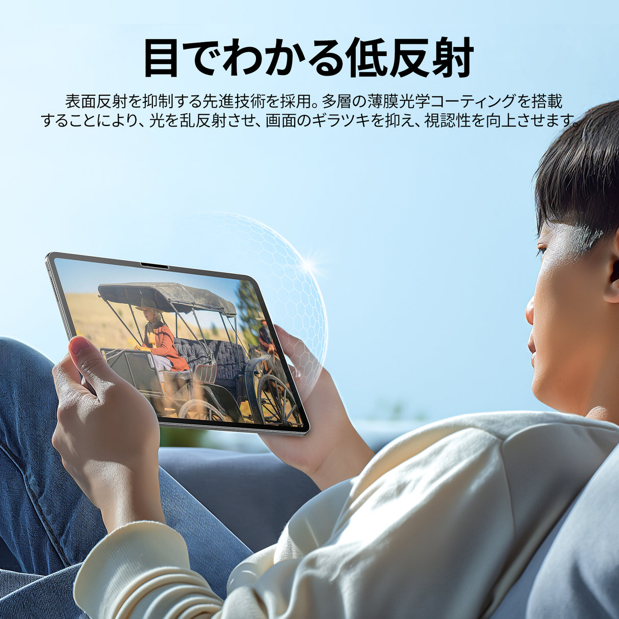 NIMASO iPad Pro 11 インチ 2024 M4用 アンチグレアガラスフィルム ガイド枠付き