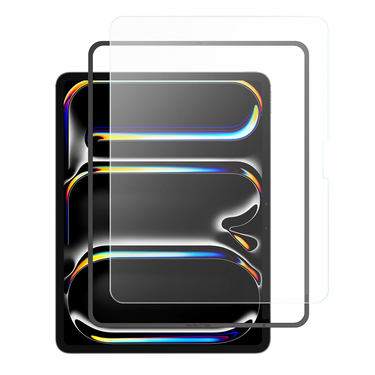 NIMASO iPad Pro 11 インチ 2024 M4用 アンチグレアガラスフィルム ガイド枠付き