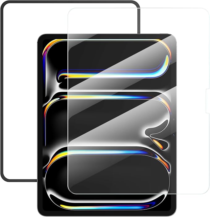 NIMASO iPad Pro 13 インチ 2024用 ガラスフィルム ガイド枠付き