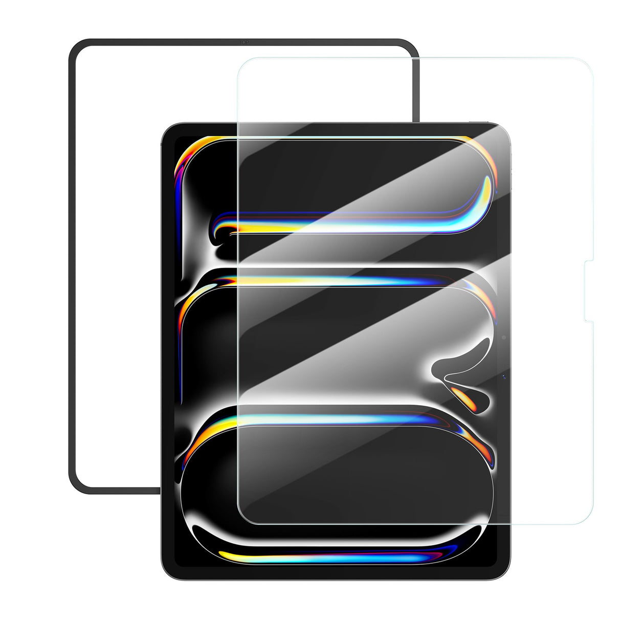 NIMASO ガイド枠付き ブルーライトカット ガラスフィルム iPad Pro 13 インチ 2024 用フィルム M4