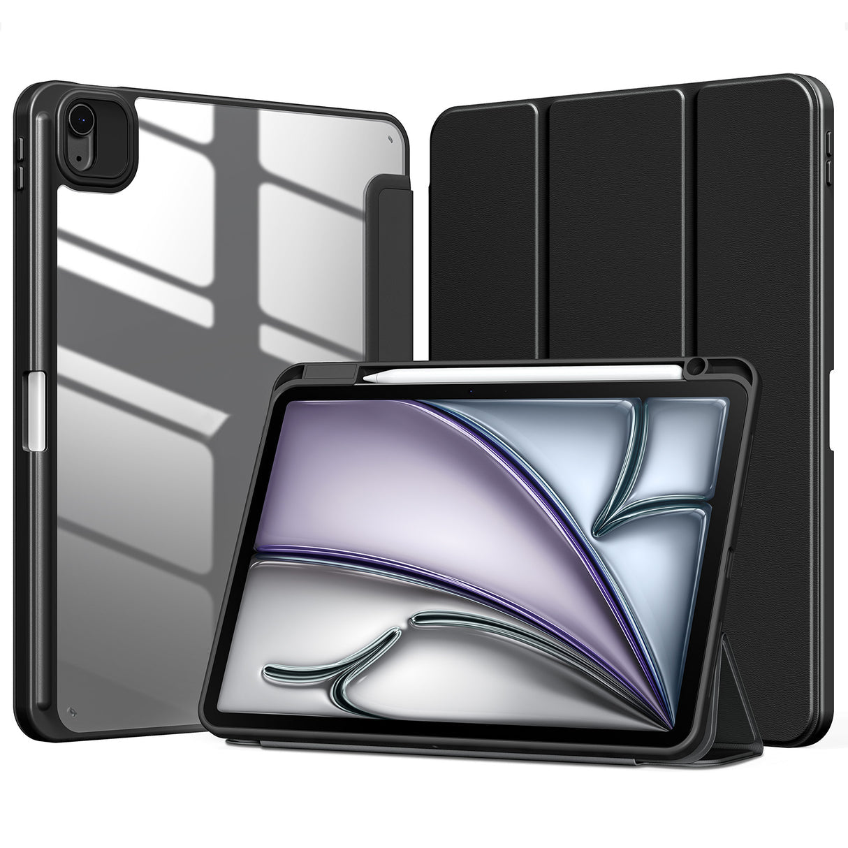 iPadケース iPad Air 11インチ(第6-7世代,2025)/iPad Air (第4‐5世代)/iPad Pro(第1‐4世代) 11インチ 対応 三つ折り スタンド