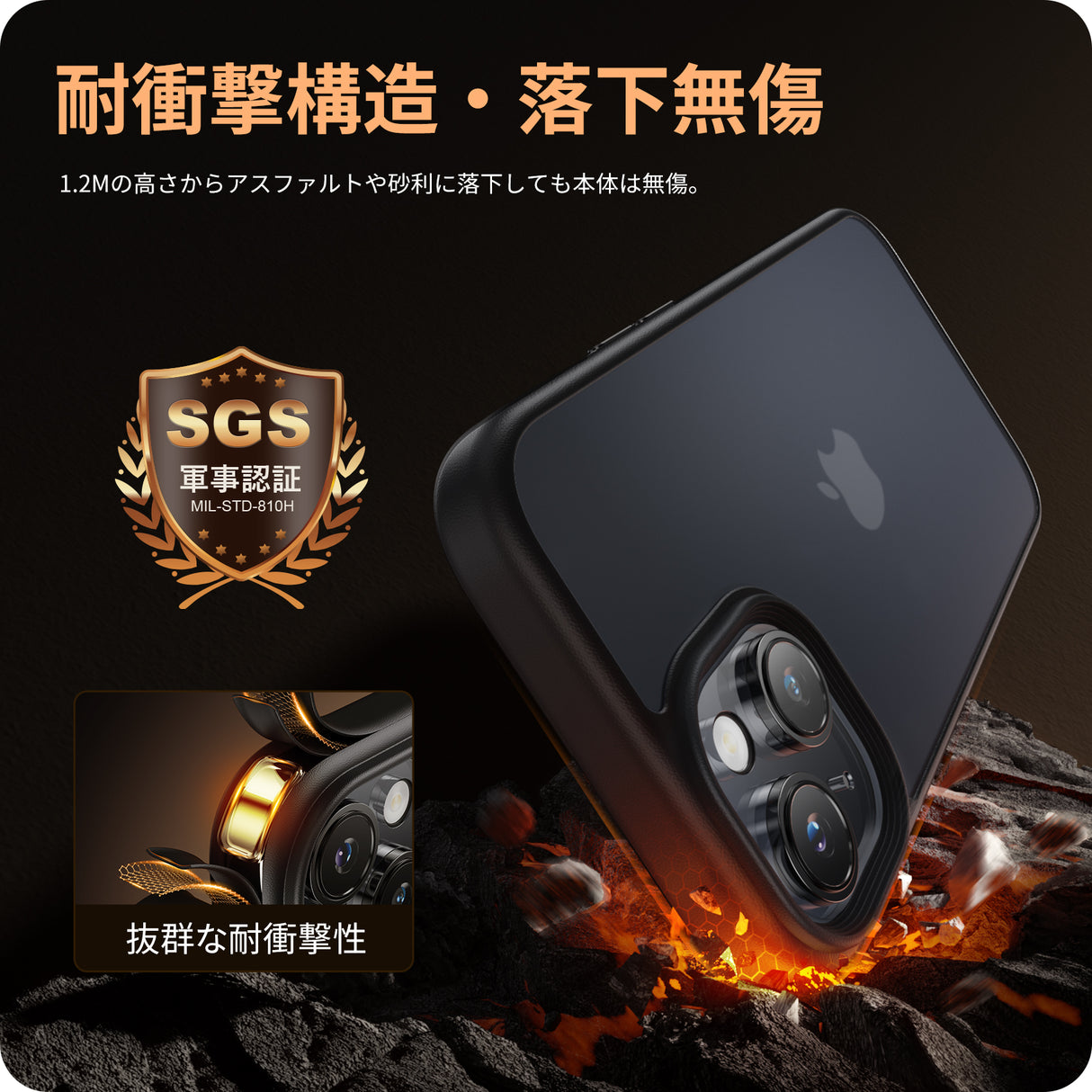 NIMASO iPhone 15/15 Pro用 ケース 滑り止め マット仕上げ スマホケース