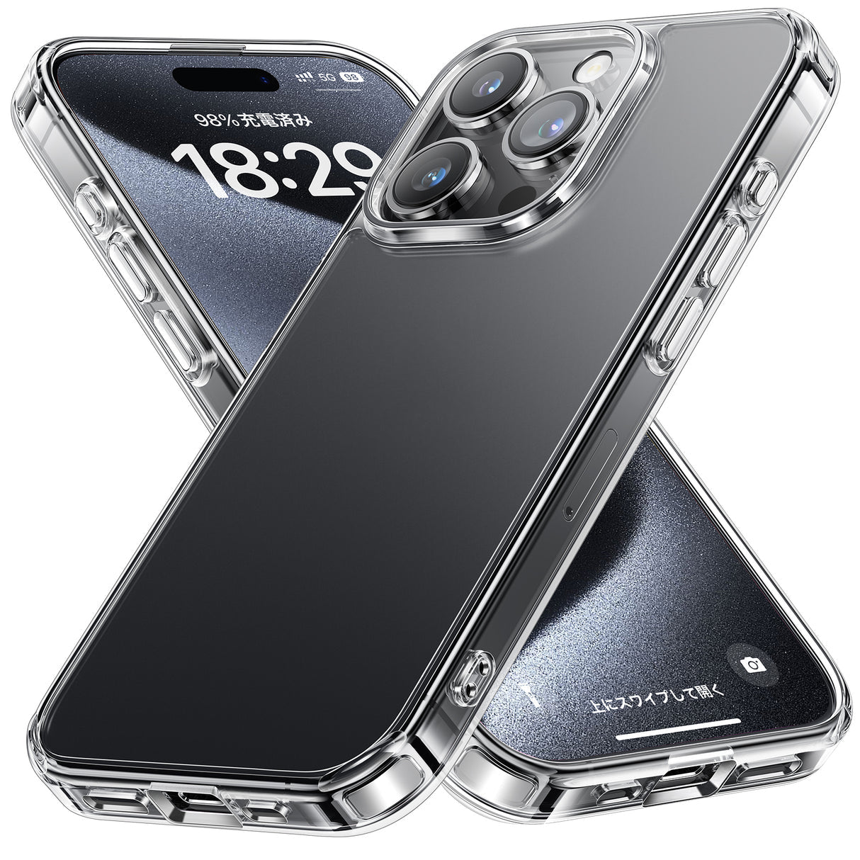 NIMASO ケース iPhone 15/Plus/Pro/Pro Max用 クリア 保護ケース 黄変防止 スマホケース