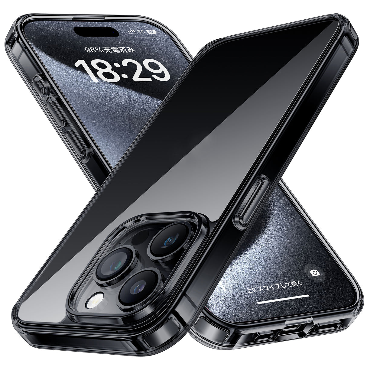 NIMASO ケース iPhone 15/Plus/Pro/Pro Max用 クリア 保護ケース 黄変防止 スマホケース