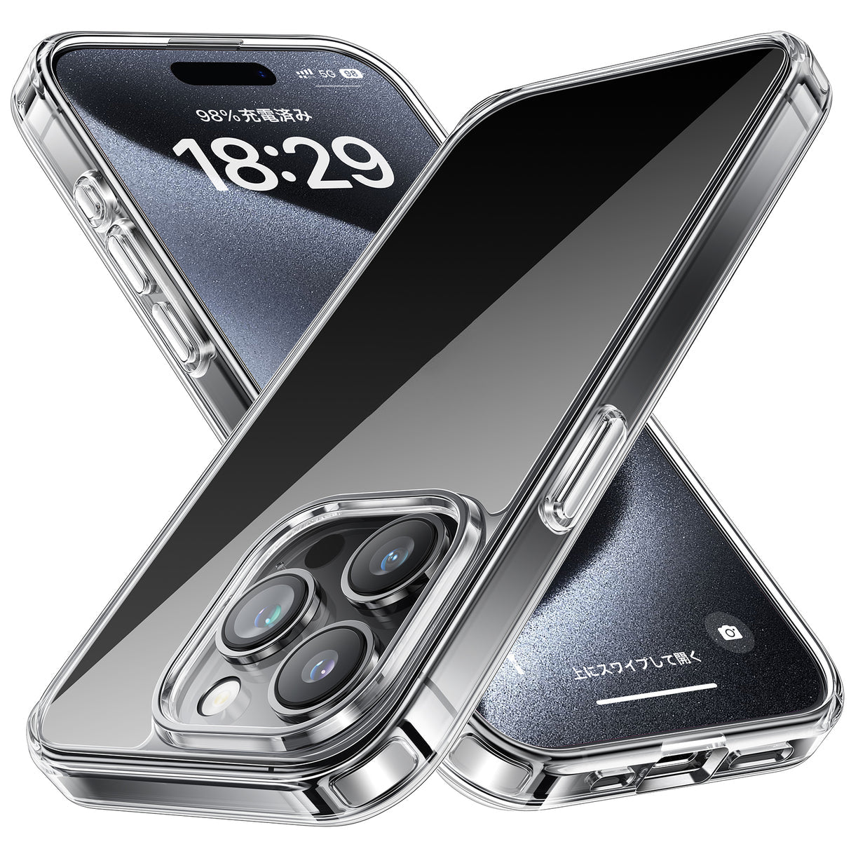 NIMASO ケース iPhone 15/Plus/Pro/Pro Max用 クリア 保護ケース 黄変防止 スマホケース