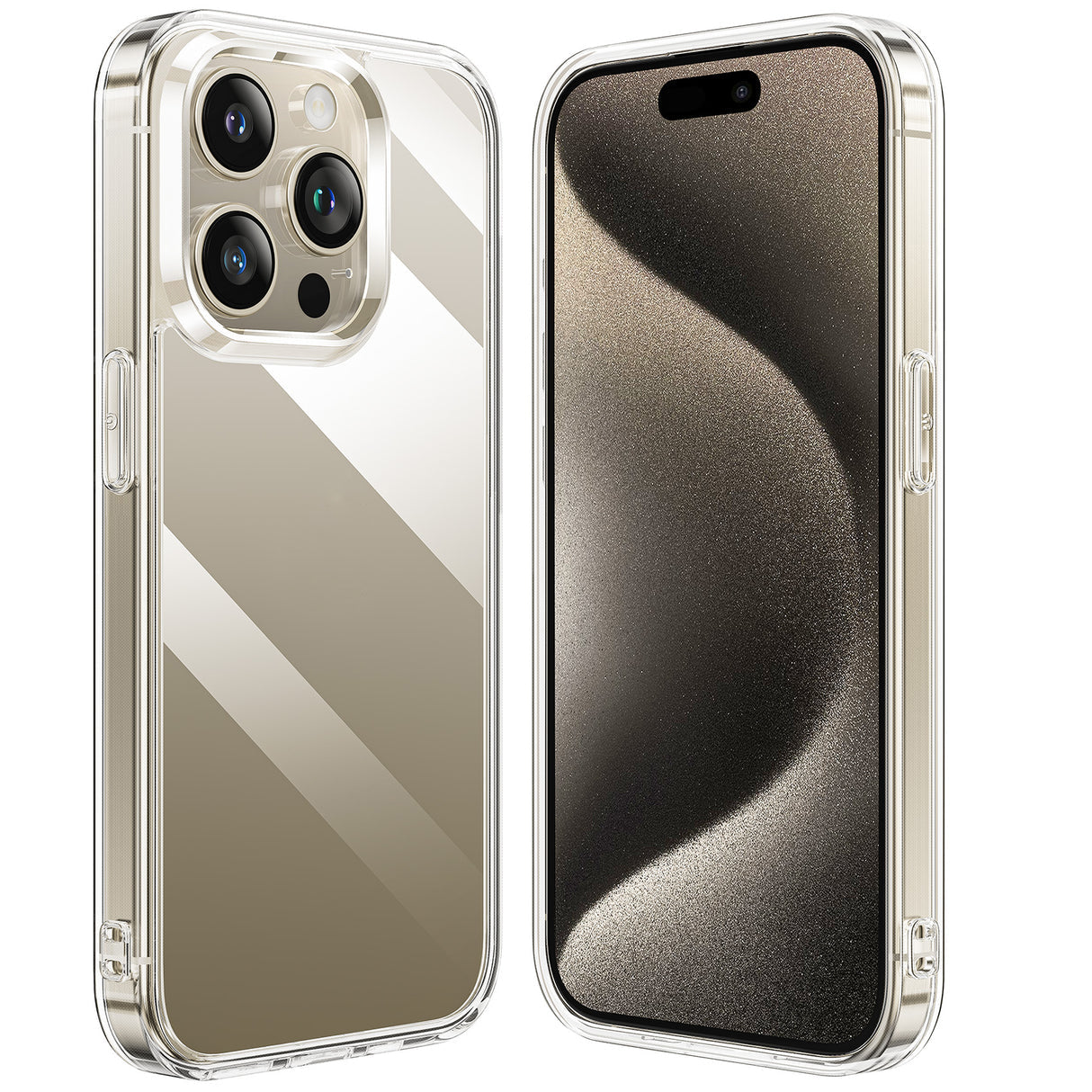 iPhone 15 Pro 背面強化ガラス クリア ケース