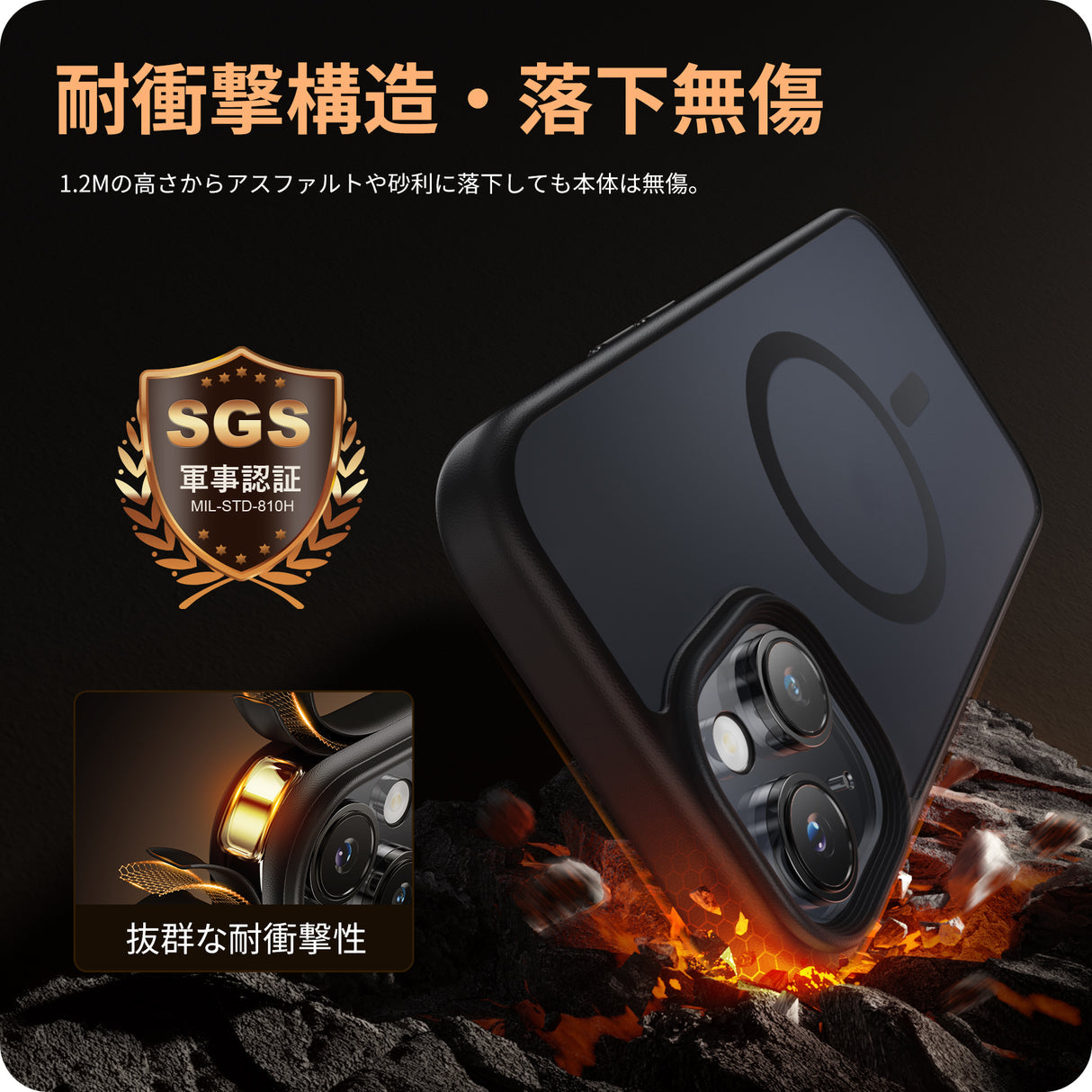 NIMASO iPhone 15 Proケース MagSafe対応 耐衝撃