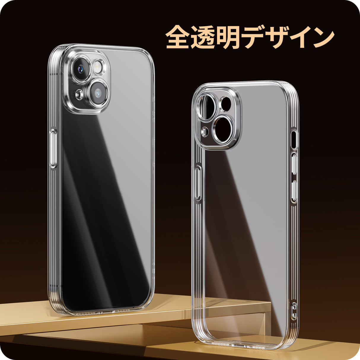 NIMASO iPhone 15/Plus/Pro/Pro Max TPU素材 カメラレンズ保護 クリア ケース
