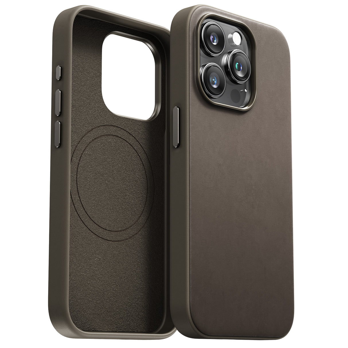 iPhone 15 Pro/15 Pro Max用ケース MagSafe対応 ファインウーブン素材 カーキー色