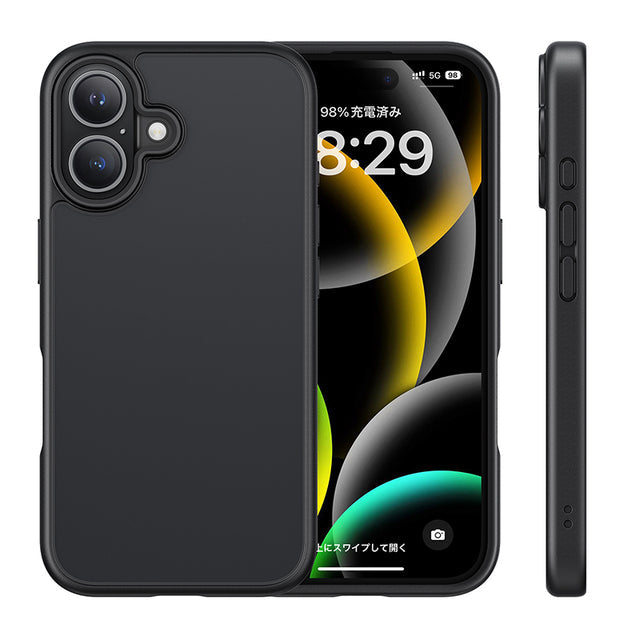 iPhone 16用ケース マット仕上げ ブラック