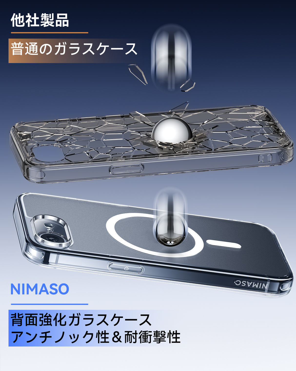 iPhone 16e 半透明ケース 耐衝撃