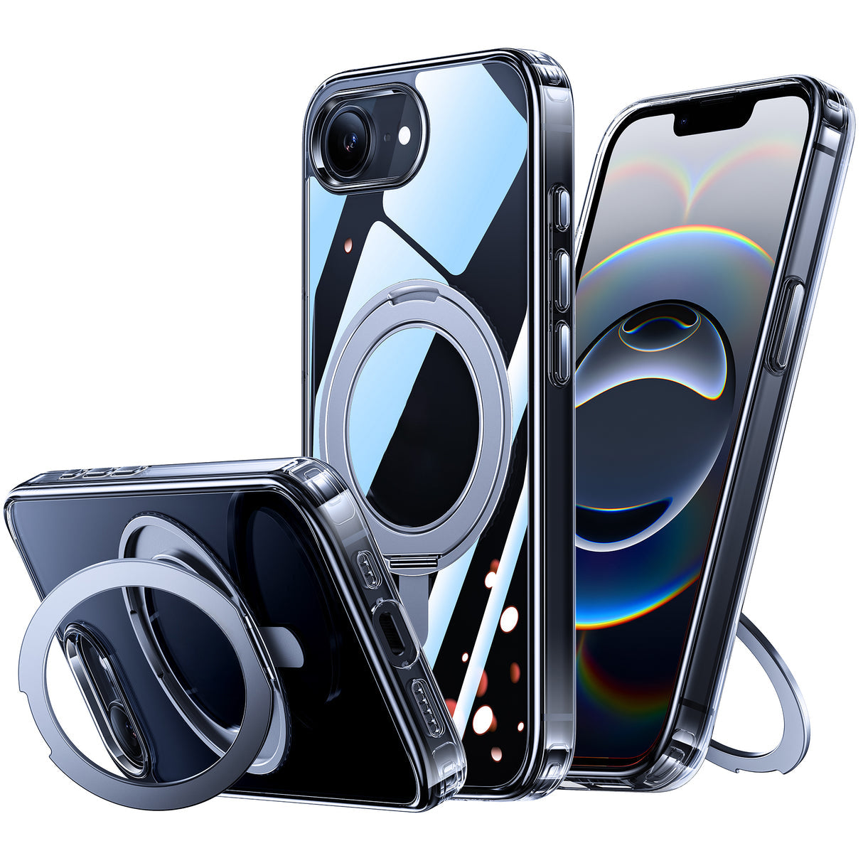 iPhone 16eケース 360°スタンド付き MagSafeアクセサリー対応