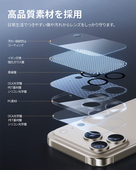 iPhone17 カメラレンズフィルム 全面保護