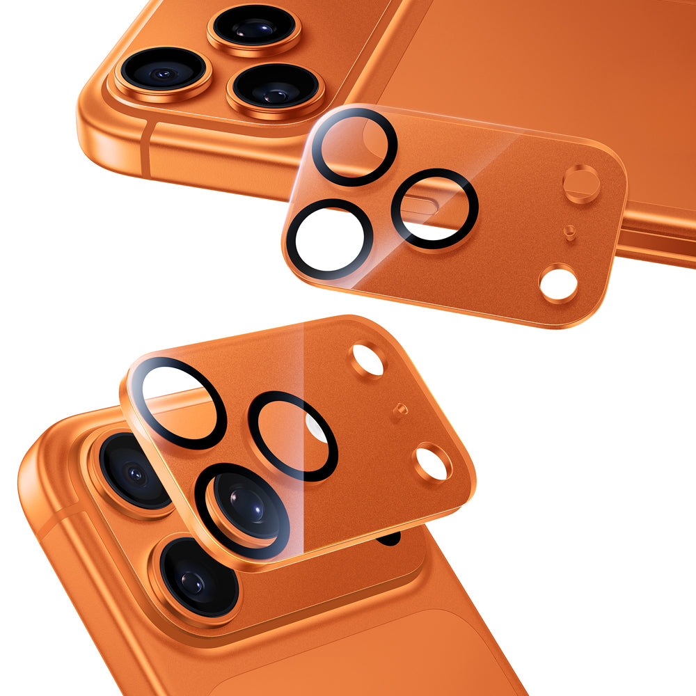 NIMASO iPhone 17 Pro Max カメラカバー 耐衝撃 透明ガラス 黒縁