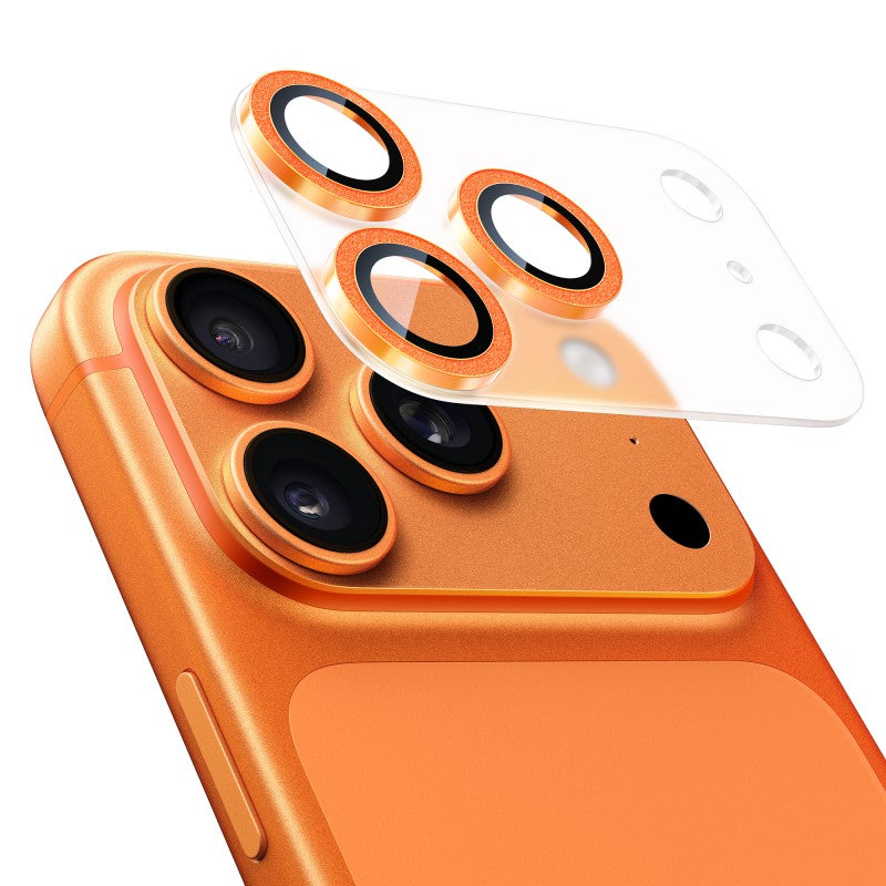 NIMASO カメラフィルム iPhone 17/Pro/Pro Max 対応 アクリル+キラキラ 全面保護 黒縁取り 9H強化ガラス 耐衝撃 1枚セット