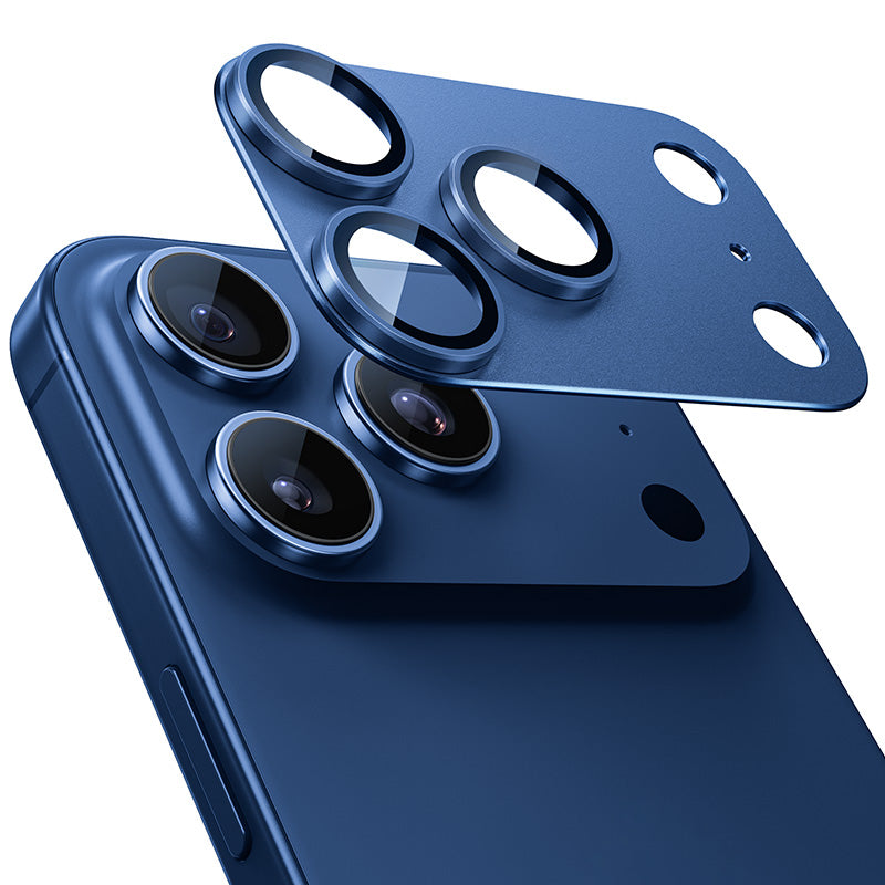 NIMASO iPhone 17/17 Pro/Pro Max/Air用 カメラフィルム アルミ合金+9H強化ガラス 全面保護 黒縁取り 耐衝撃 ガイド枠付き