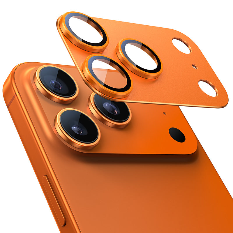 NIMASO iPhone 17/17 Pro/Pro Max/Air用 カメラフィルム アルミ合金+9H強化ガラス 全面保護 黒縁取り 耐衝撃 ガイド枠付き