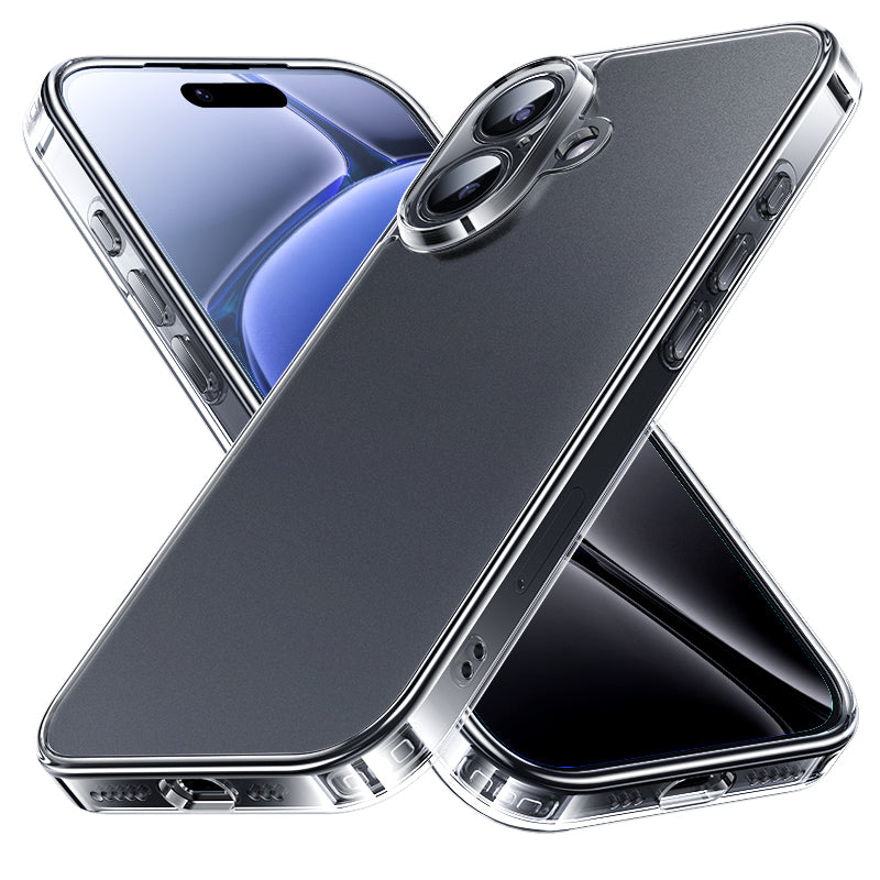 NIMASO iPhone 17/Pro/Pro Max/Air用 ケース クリア/マット 強化ガラス 9H硬度 耐衝撃 黄変防止(氷晶シリーズ)