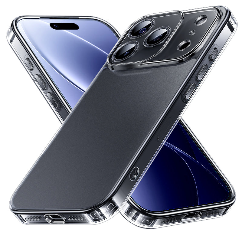 NIMASO Case for iPhone 17/Pro/Pro Max/Air, Clear/Matte, Tempered Glass, 9H Hardness, Impact Resistant, Anti-Yellowing (Ice Crystal Series)