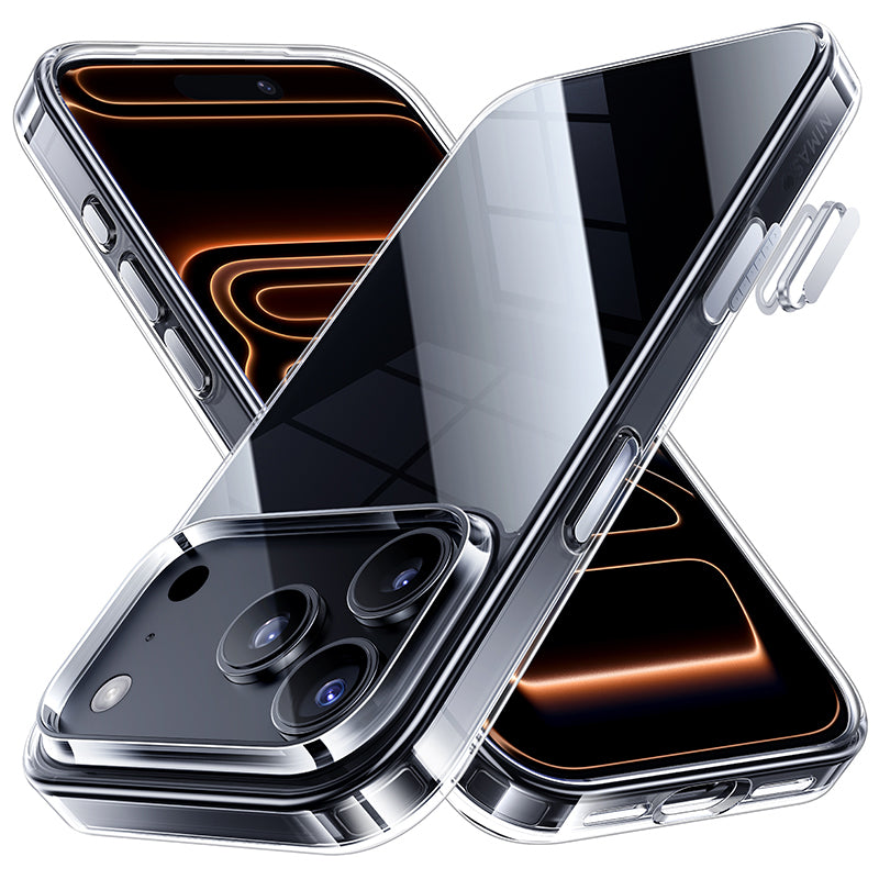 NIMASO iPhone 17/Pro/Pro Max/Air用 ケース クリア 黄変防止 耐衝撃 ストラップホール(氷星シリーズ)