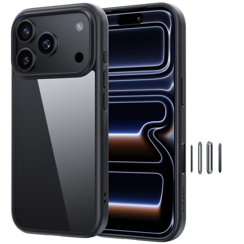 NIMASO iPhone 17/Pro/Pro Max/Air用 ケース クリア 黄変防止 耐衝撃 ストラップホール(氷星シリーズ)