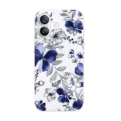 iPhone 17 ケース MagSafe対応 可愛い フローラル 青いファレノプシス