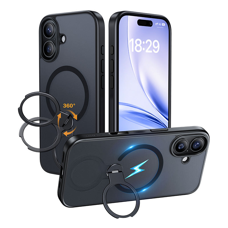 360°回転スタンドケース 半透明 MagSafe対応 iPhone 17