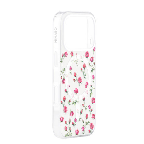 NIMASO iPhone 17 ケース 赤いバラ 可愛い 耐衝撃