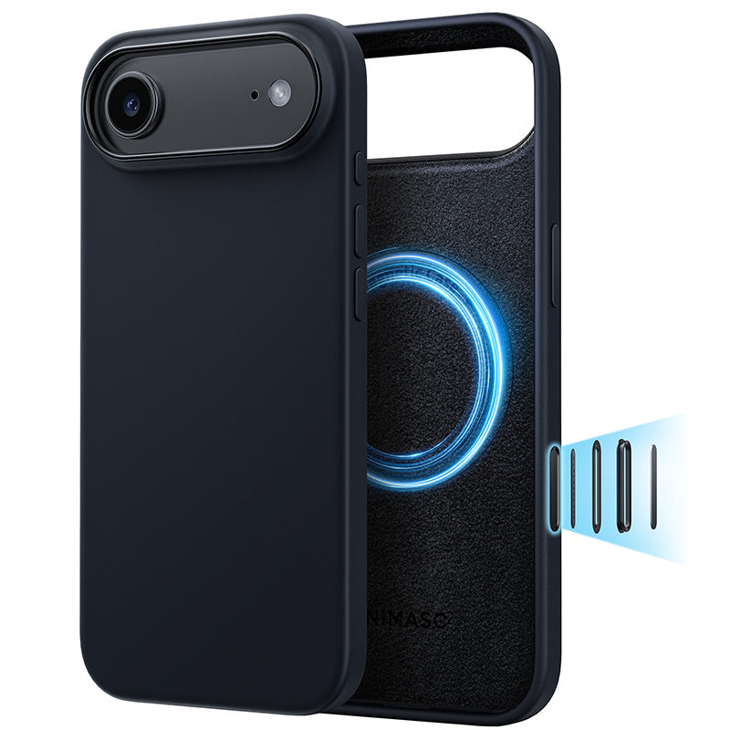 NIMASO iPhone 17/Pro/Pro Max/Air用 ケース MagSafe対応 シリコン 全面保護 耐衝撃 指紋防止 ワイヤレス充電対応 カメラコントロールカバー付き (望見シリーズ)