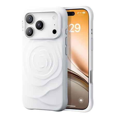 NIMASO iPhone 17 Pro Max ケース 花柄 立体感 シリコン さらさら手触り