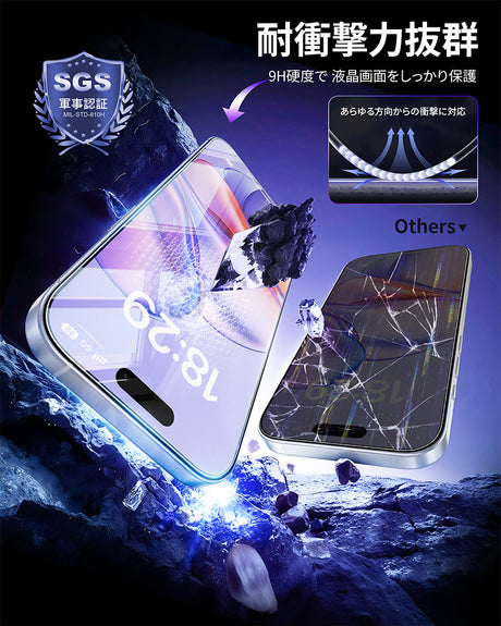 iPhone 17 フィルム 割れない 指紋つかない