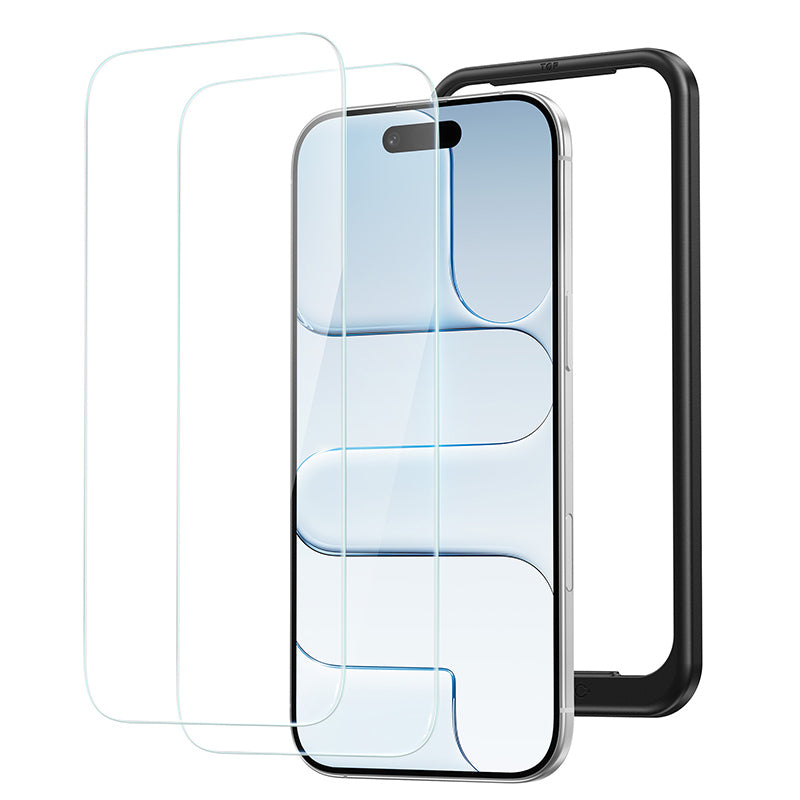 NIMASO iPhone 17/Pro/Pro Max/Air用 強化ガラスフィルム 耐衝撃 ガイド枠付き【2枚】