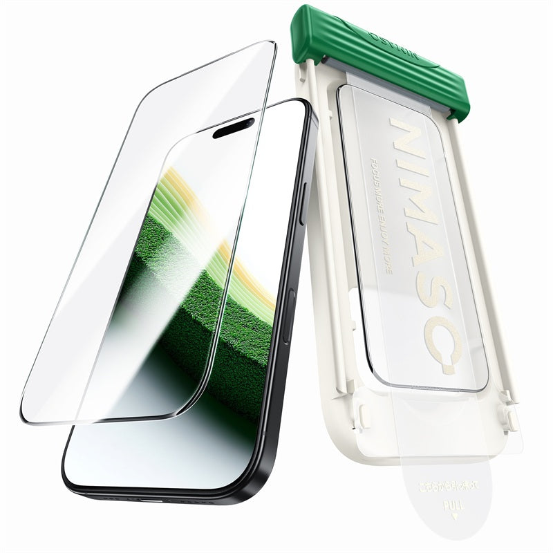 iPhone17 スライドローラー式 強化ガラスフィルム ガイド枠付き