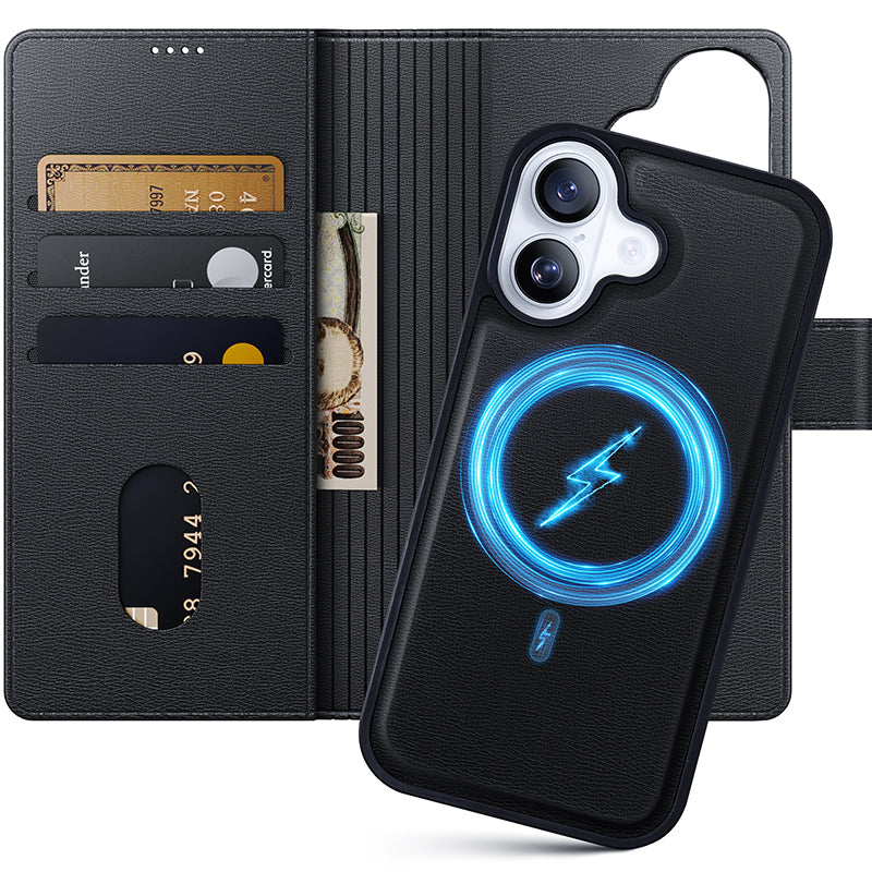 NIMASO iPhone 17 手帳型ケース 分離式 PUレザー 高級感 カード収納付き