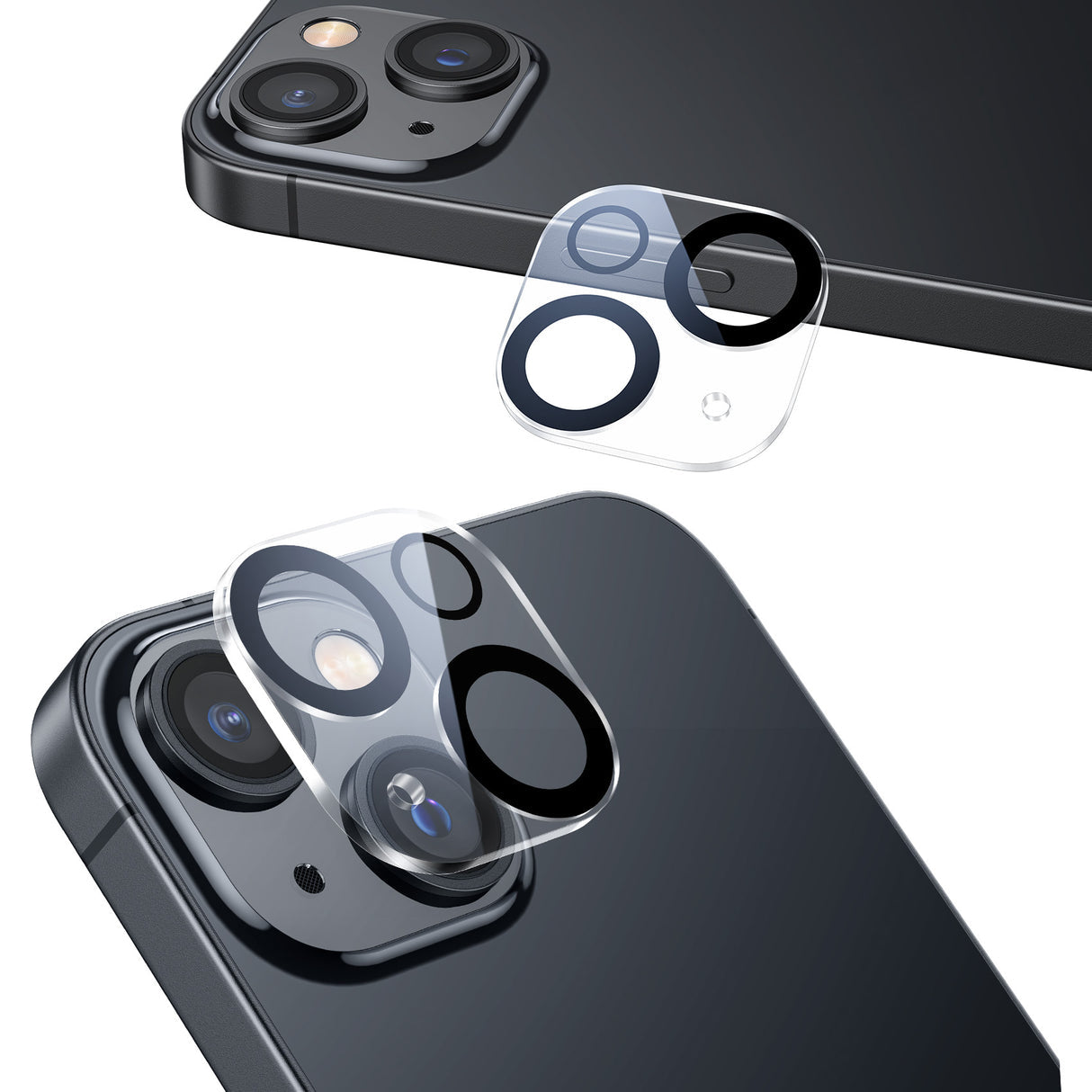 iPhone 13 mini/13用 カメラフィルム 【全面保護】【黒縁取り】