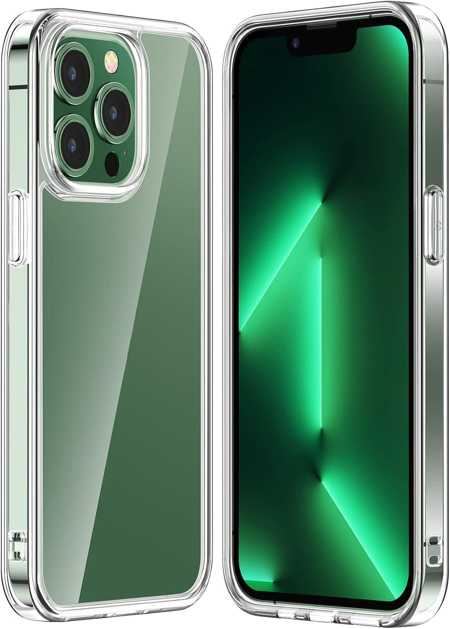 クリアケース iPhone 13 Pro 用 透明感抜群 背面 強化ガラス バンパー TPU