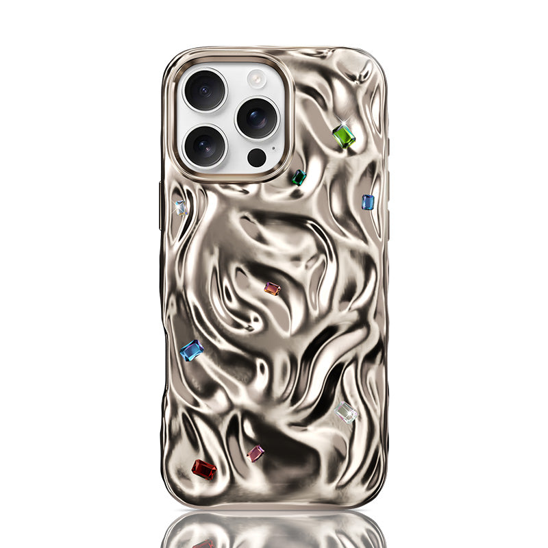 NIMASO iPhone 16 Pro/Pro Max用ウェーブケース 光沢 MagSafeアクセサリー対応