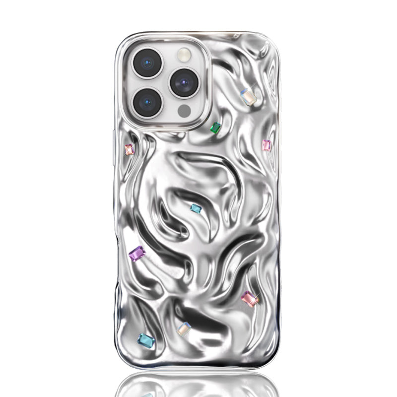 NIMASO iPhone 16 Pro/Pro Max用ウェーブケース 光沢 MagSafeアクセサリー対応