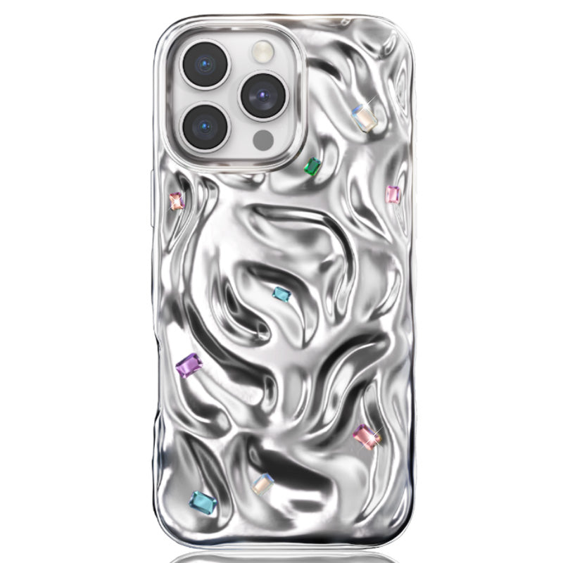 NIMASO iPhone 16 Pro/Pro Max用ウェーブケース 光沢 MagSafeアクセサリー対応