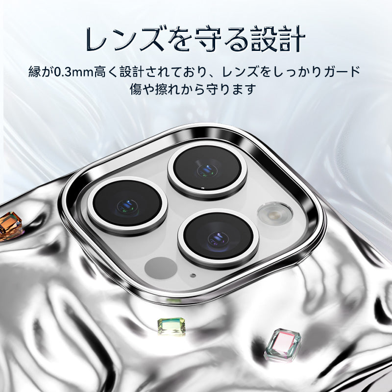 NIMASO iPhone 16 Pro/Pro Max用ウェーブケース 光沢 MagSafeアクセサリー対応