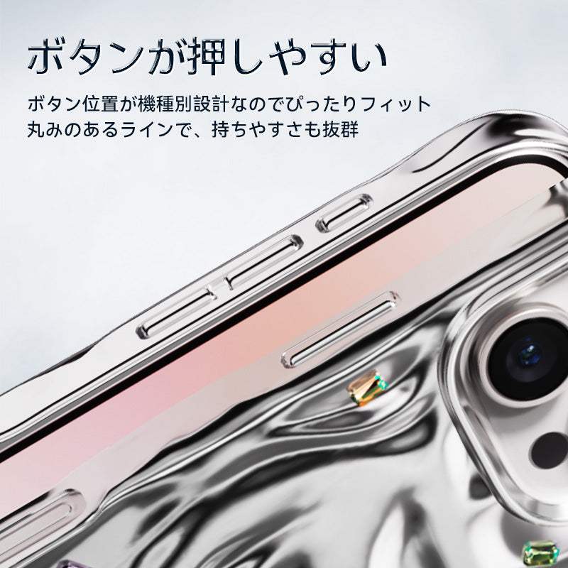 NIMASO iPhone 16 Pro/Pro Max用ウェーブケース 光沢 MagSafeアクセサリー対応